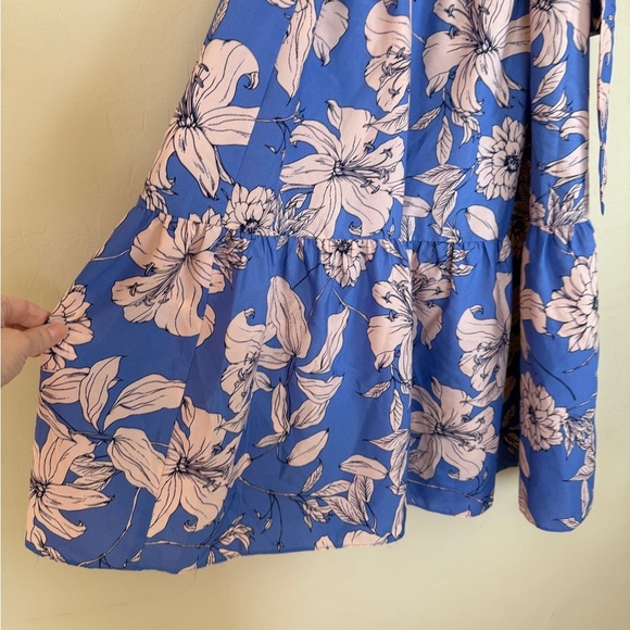 Eliza J Tiered Floral Blue Pink Off Shoulder Midi Maxi Easter Dress Women 2 - Picture 3 of 7